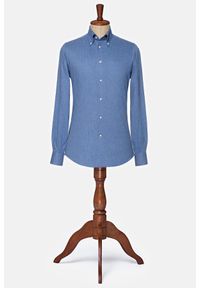 Lancerto - Koszula Niebieska Monroe. Typ kołnierza: button down. Kolor: niebieski. Materiał: tkanina, bawełna. Styl: elegancki, vintage