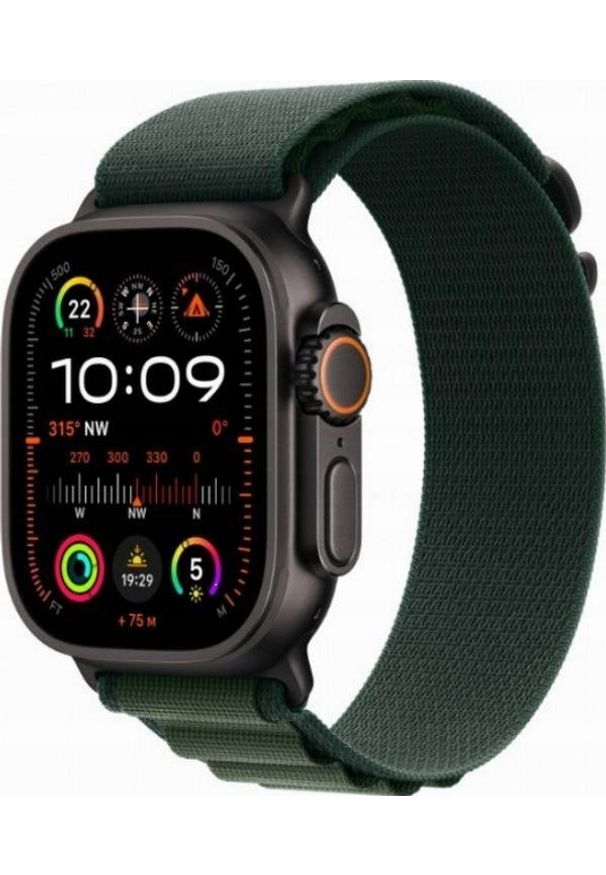 APPLE - Smartwatch Apple Apple Watch Ultra 2 GPS + Cellular 49mm Black Titanium Case | Dark Green Alpine Loop - Small. Rodzaj zegarka: smartwatch