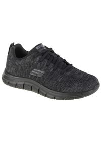 skechers - Buty treningowe męskie, Skechers Track - Front Runner. Kolor: czarny. Materiał: materiał, syntetyk. Szerokość cholewki: normalna. Sport: turystyka piesza