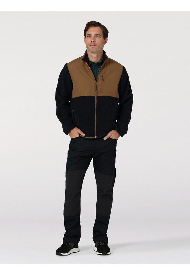 Wrangler - WRANGLER FZ CAMP FLEECE MĘSKA KURTKA PRZEJŚCIOWA LOGO DARK SAPPHIRE W6G2EZB08 112324307