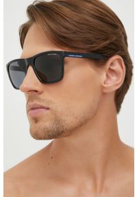 Armani Exchange okulary przeciwsłoneczne 0AX4080S męskie kolor czarny. Kształt: prostokątne. Kolor: czarny #1