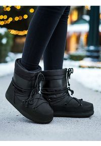 Sinsay - Botki z kożuszkiem - czarny. Kolor: czarny #1