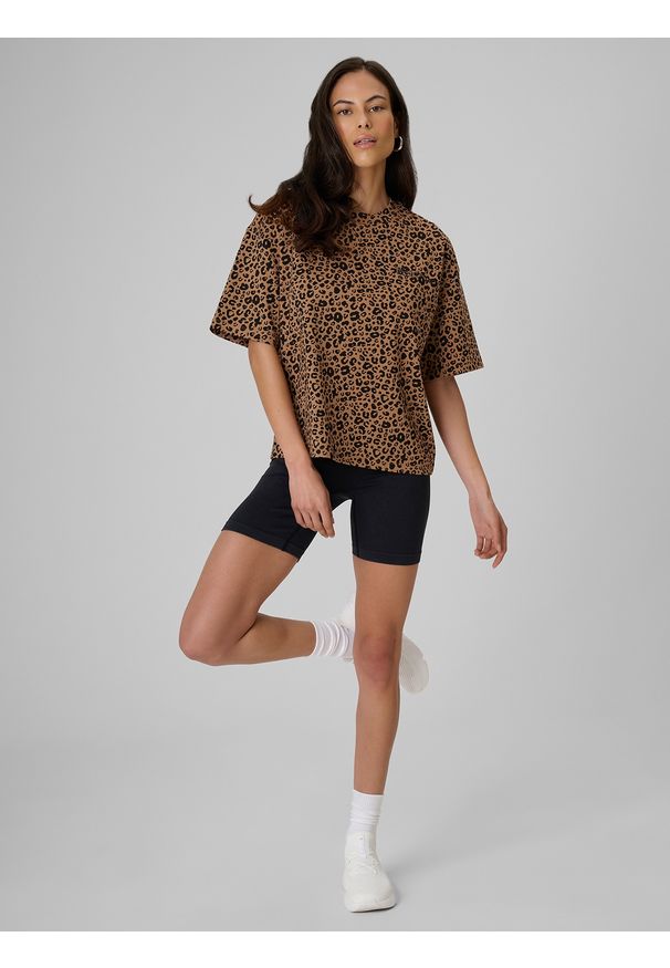 4f - 4F Legginsy krótkie z prążkowanej dzianiny damskie - czarne XS/S. Stan: podwyższony. Kolor: czarny. Materiał: prążkowany, dzianina. Długość: krótkie