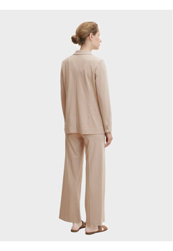 Tom Tailor Marynarka 1032858 Beżowy Regular Fit. Kolor: beżowy. Materiał: wiskoza