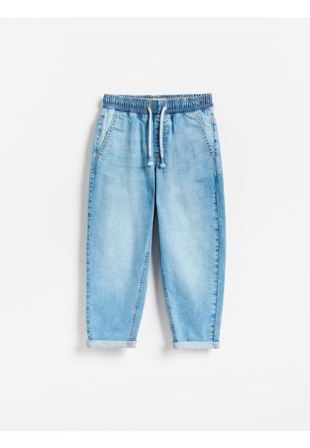 Reserved - Jeansy carrot fit - niebieski. Kolor: niebieski