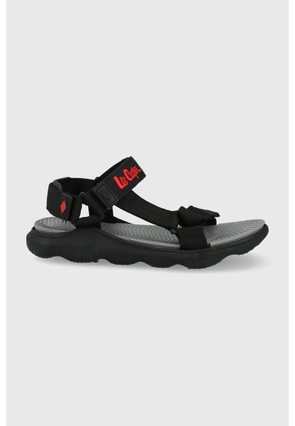 Lee Cooper sandały damskie kolor czarny. Zapięcie: rzepy. Kolor: czarny. Obcas: na obcasie. Wysokość obcasa: niski