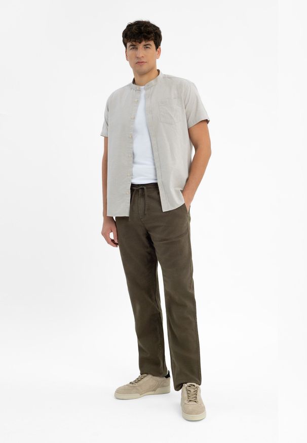 Volcano - Letnie spodnie z lnem R-LEMAR. Materiał: len. Sezon: lato. Styl: klasyczny, wakacyjny