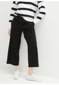 bonprix - Spodnie culotte z czystej bawełny organicznej. Kolor: czarny. Materiał: bawełna #1
