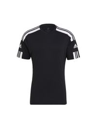 Adidas - Koszulka treningowa męska adidas Squadra 21 Jersey Short Sleeve. Kolor: biały, wielokolorowy, czarny. Materiał: poliester, jersey. Sport: piłka nożna