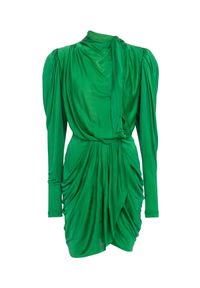 ISABEL MARANT - Zielona sukienka z drapowaniem Dibruna. Kolor: zielony. Materiał: materiał. Typ sukienki: kopertowe. Długość: mini #8