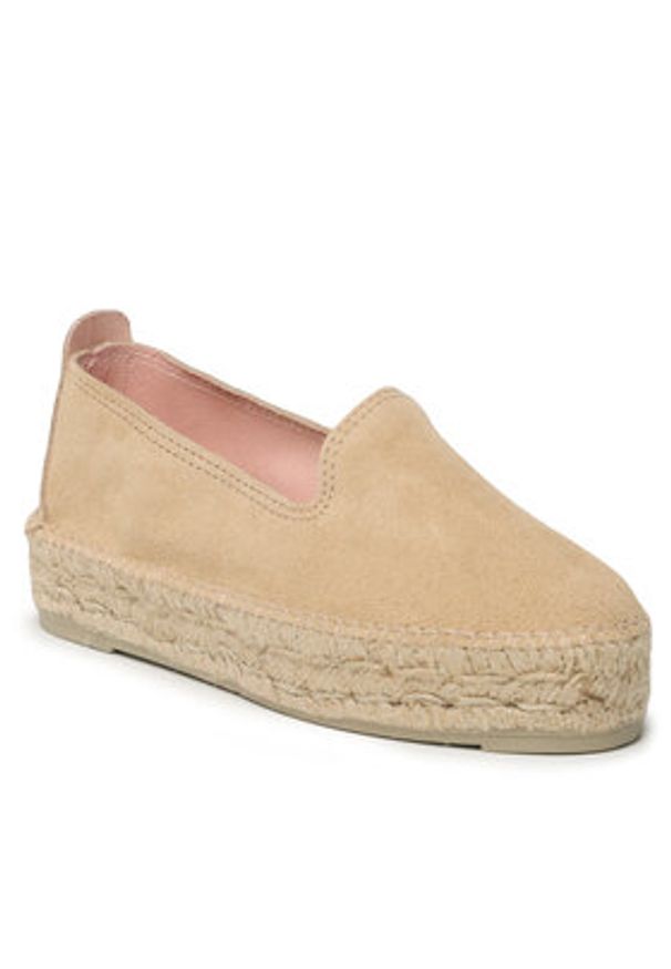 Manebi Espadryle Double Sole Espadrilles K 1.1 D0 Beżowy. Kolor: beżowy. Materiał: skóra, zamsz