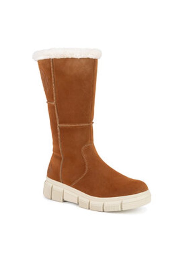 Rieker Kozaki X3455-24 Brązowy. Kolor: brązowy. Materiał: materiał