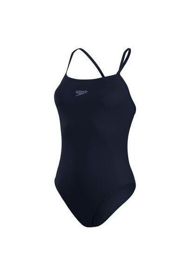 Strój pływacki jednoczęściowy damski Speedo Eco Endurance+ Medalist Thinstrap. Kolor: niebieski. Materiał: poliester