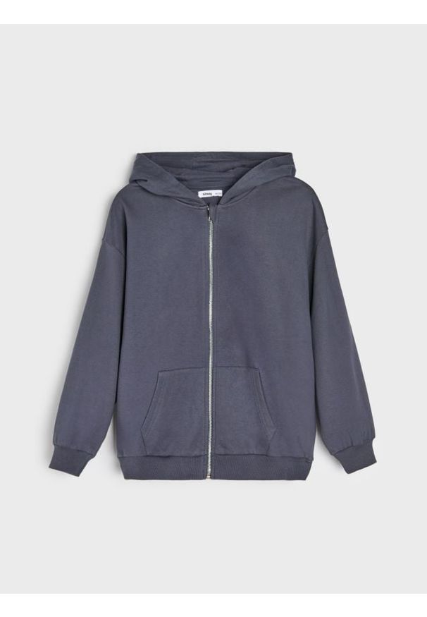 Sinsay - Bluza z kapturem zapinana na zamek - szary. Typ kołnierza: kaptur. Kolor: szary