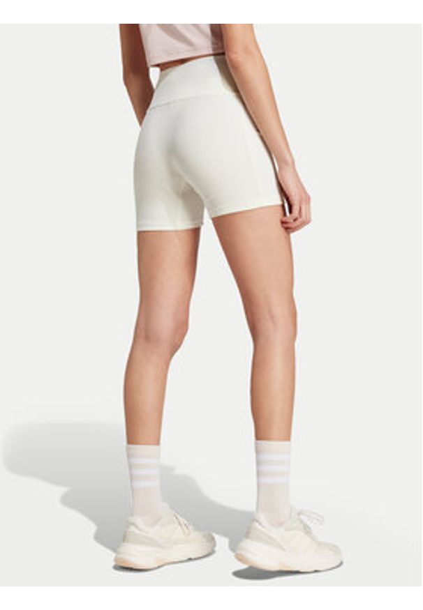 Adidas - adidas Szorty sportowe Lounge IY6740 Biały Slim Fit. Kolor: biały. Materiał: wiskoza