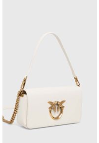Pinko torebka skórzana kolor biały. Kolor: biały. Materiał: skórzane. Rodzaj torebki: na ramię #2