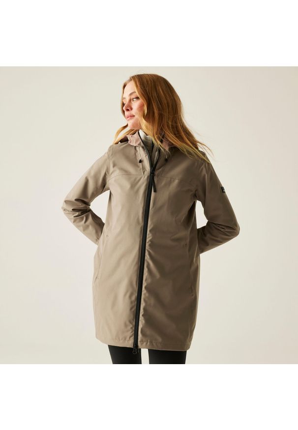 Regatta - Kurtka zimowa damska 3 w 1 Denbury. Kolor: brązowy. Materiał: materiał, puch. Sezon: zima. Sport: turystyka piesza