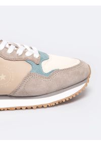 Big-Star - Sneakersy damskie z kolorowymi wstawkami beżowe RR274252 801. Okazja: na co dzień. Kolor: beżowy. Materiał: materiał. Wzór: kolorowy #5