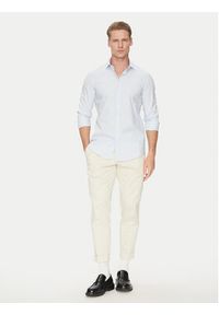 Calvin Klein Koszula K10K114301 Błękitny Slim Fit. Kolor: niebieski. Materiał: bawełna