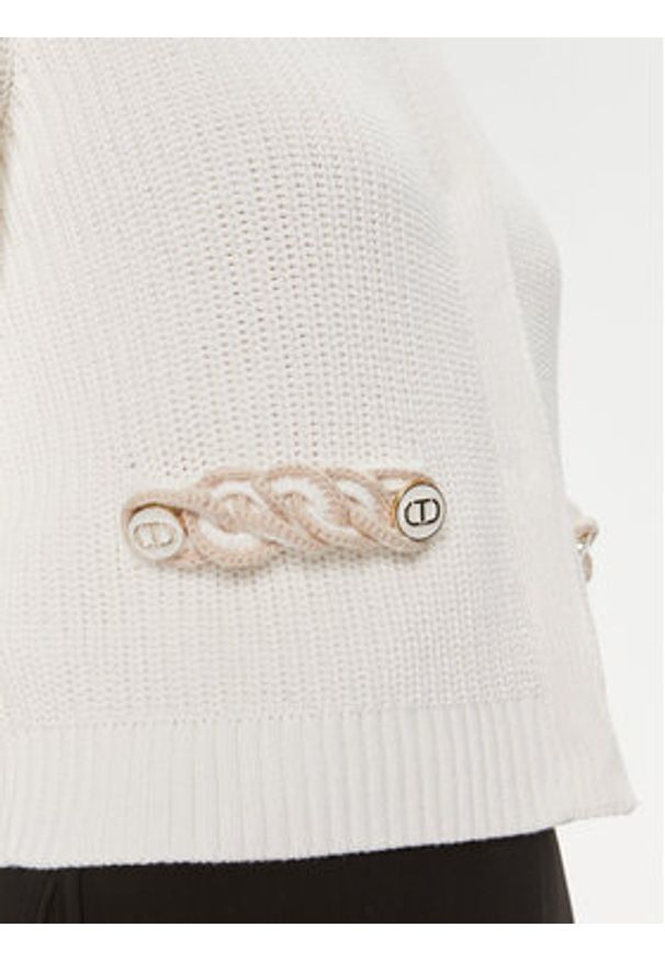 TwinSet - TWINSET Kardigan 241TP3111 Écru Regular Fit. Materiał: bawełna