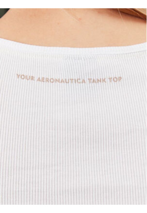 Aeronautica Militare Top 231TS2114DJ585 Biały Regular Fit. Kolor: biały. Materiał: bawełna