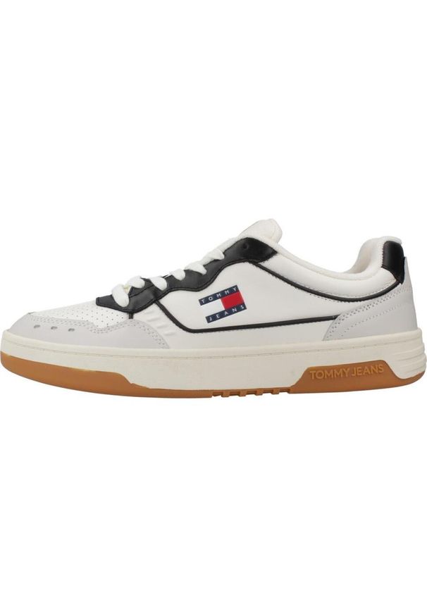 TOMMY HILFIGER - Buty TOMMY JEANS TJM CUPSOLE ELEVATED LEA Biały. Kolor: biały. Materiał: jeans. Sport: turystyka piesza