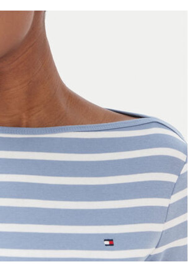 TOMMY HILFIGER - Tommy Hilfiger Bluzka New Cody WW0WW40589 Błękitny Slim Fit. Kolor: niebieski. Materiał: bawełna