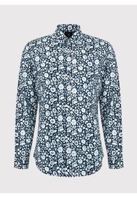 Pako Lorente - PAKO LORENTE – Czarna koszula w białe kwiaty. Okazja: na co dzień. Kolor: czarny, biały, niebieski, wielokolorowy. Materiał: bawełna, jeans. Wzór: kwiaty. Styl: casual, elegancki #3