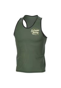 Koszulka sportowa bez rękawów męska Tank top EXTREME HOBBY BADGE. Kolor: zielony. Materiał: poliester, elastan. Długość rękawa: bez rękawów. Styl: sportowy #1