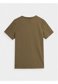 4f - 4F T-Shirt 4FAW23TTSHM0894 Brązowy Regular Fit. Kolor: brązowy. Materiał: bawełna #3