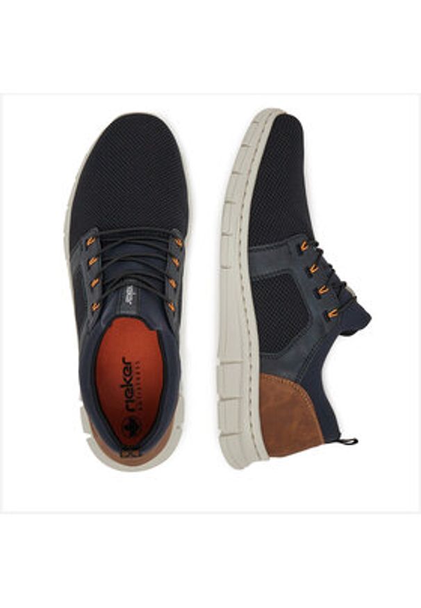 Rieker Sneakersy B7796-14 Granatowy. Kolor: niebieski. Materiał: materiał
