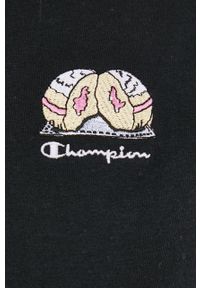 Champion T-shirt bawełniany 114696 kolor czarny. Okazja: na co dzień. Kolor: czarny. Materiał: bawełna. Wzór: aplikacja. Styl: casual #3