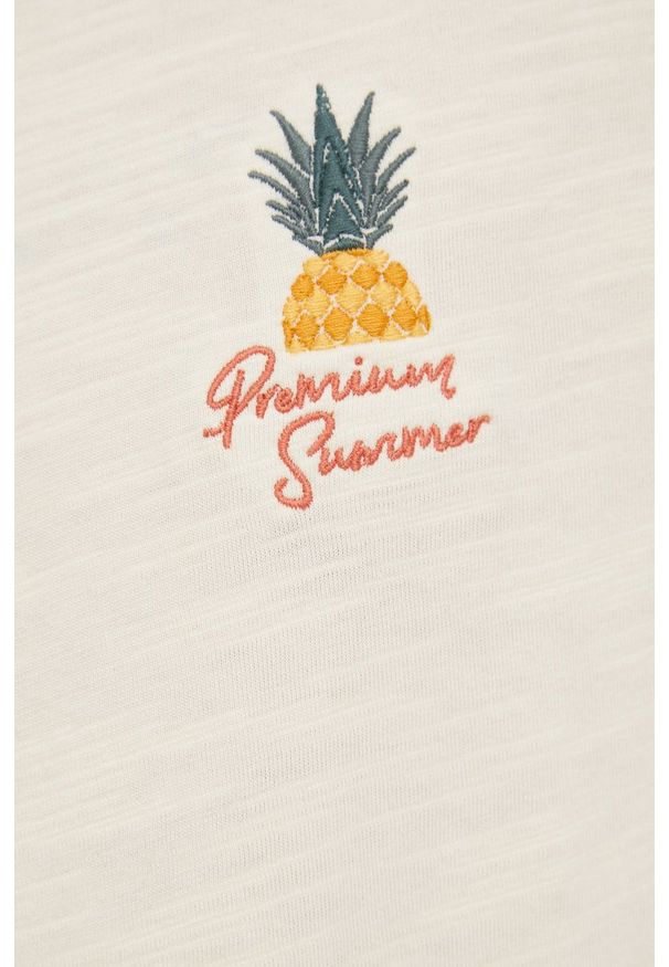 Premium by Jack&Jones t-shirt bawełniany kolor żółty z aplikacją. Kolor: żółty. Materiał: bawełna. Długość: długie. Wzór: aplikacja