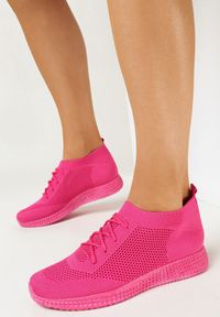 Born2be - Różowe Buty Sportowe Marza. Nosek buta: okrągły. Kolor: różowy. Materiał: materiał. Szerokość cholewki: normalna #3