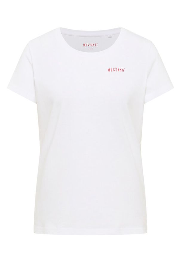 Mustang T-Shirt Alma 1016748 Biały Regular Fit. Kolor: biały. Materiał: bawełna