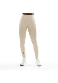 SIROKO - Damskie bezszwowe legginsy sportowe Fitness Siroko Fearless. Kolor: beżowy. Materiał: materiał, tkanina. Sport: fitness