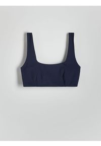 Reserved - Top bikini - granatowy. Kolor: niebieski. Materiał: materiał. Wzór: gładki #1