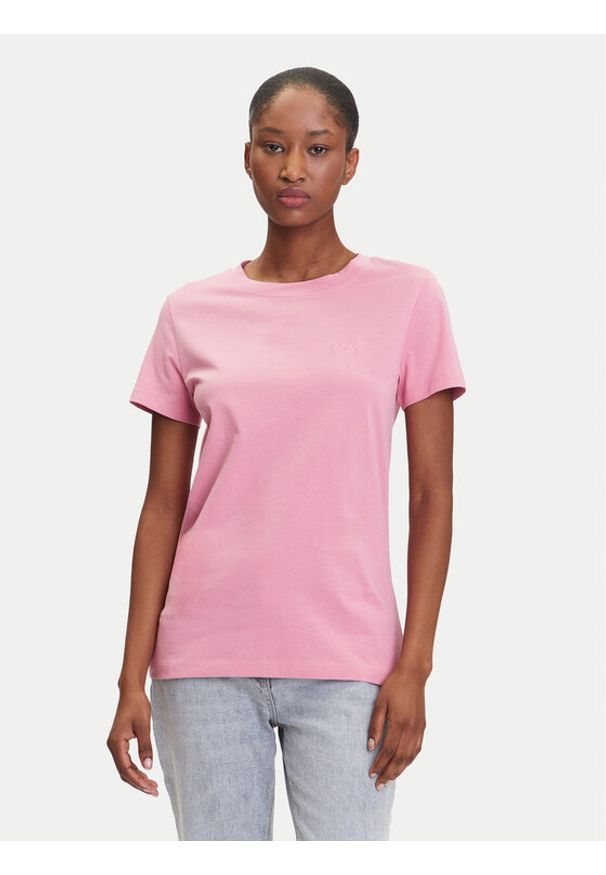 BOSS T-Shirt C_Esogo_1 50506973 Różowy Slim Fit. Kolor: różowy. Materiał: bawełna