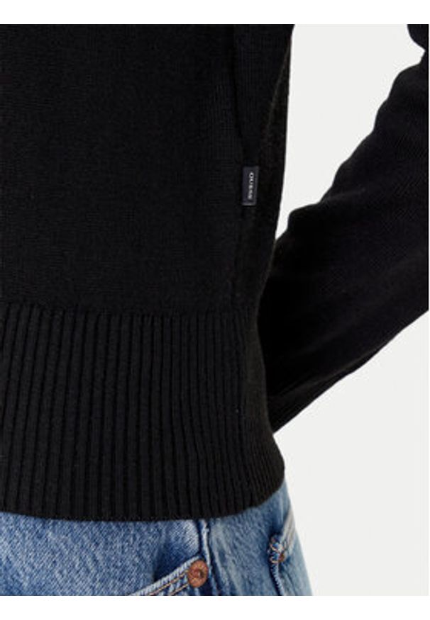Guess Jeans Sweter W4BR84 Z3HO2 Czarny Regular Fit. Kolor: czarny. Materiał: syntetyk