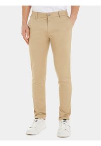 Calvin Klein Jeans Chinosy J30J317669 Beżowy Slim Fit. Kolor: beżowy. Materiał: bawełna
