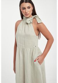 Armani Exchange - Sukienka midi lniana ARMANI EXCHANGE. Materiał: len. Długość: midi #3