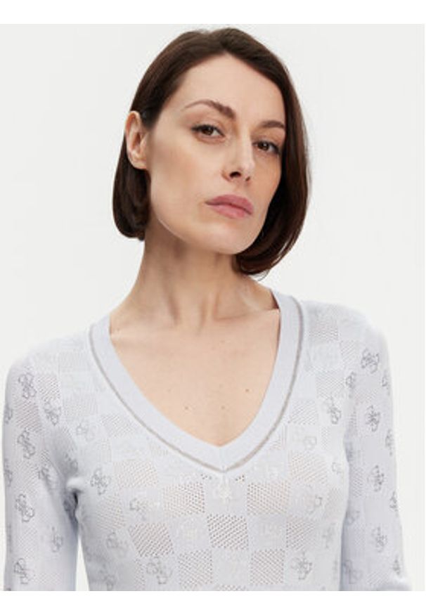 Guess Sweter W5GR07 Z3D60 Niebieski Regular Fit. Kolor: niebieski. Materiał: wiskoza