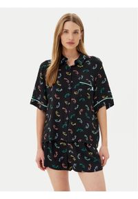 DKNY Piżama YI50005 Czarny Regular Fit. Kolor: czarny. Materiał: wiskoza
