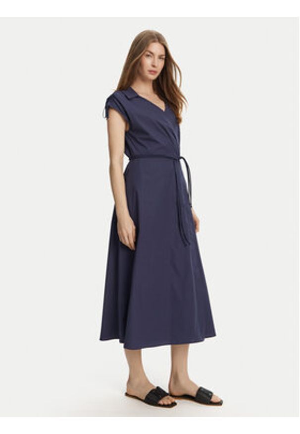Marella Sukienka codzienna Riviera 2513221052 Granatowy Relaxed Fit. Okazja: na co dzień. Kolor: niebieski. Materiał: bawełna. Typ sukienki: proste. Styl: casual