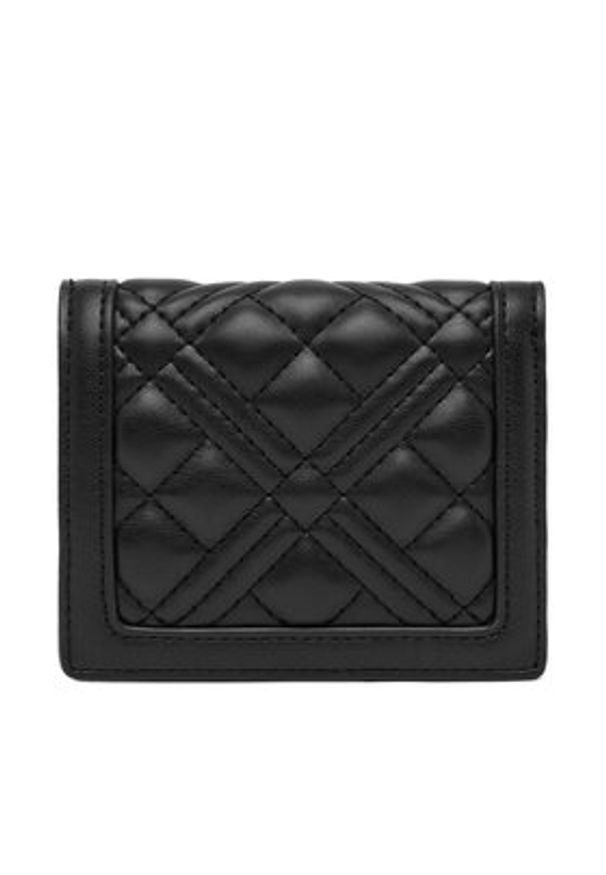 Love Moschino - LOVE MOSCHINO Mały Portfel Damski JC5601PP0NLA0000 Czarny. Kolor: czarny. Materiał: skóra