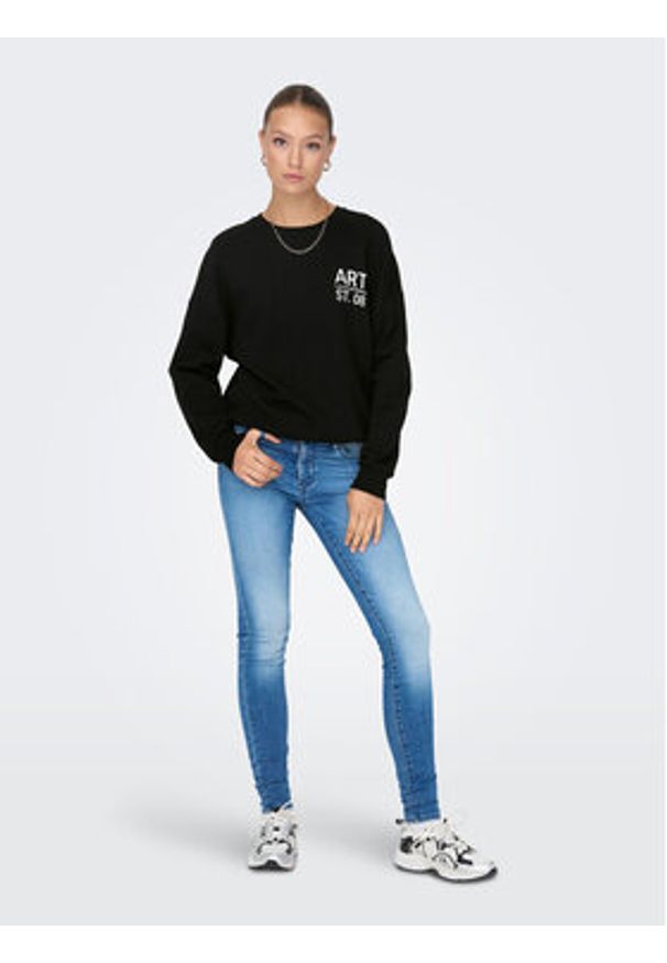 only - ONLY Bluza 15275525 Czarny Box Fit. Kolor: czarny. Materiał: bawełna, syntetyk