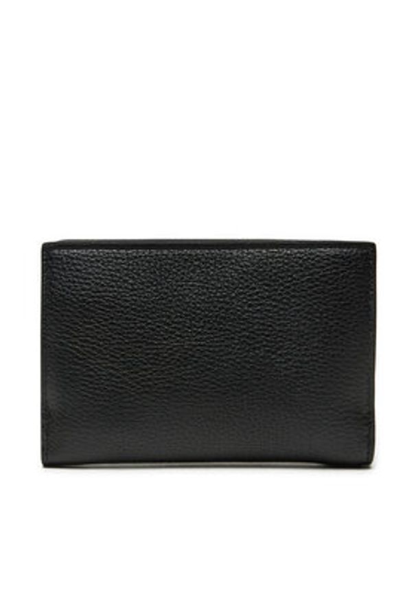 Calvin Klein Mały Portfel Damski Ck Plaque Small Trifold W/Zip K60K612834 Czarny. Kolor: czarny. Materiał: skóra