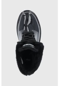Hugo Kalosze Gamma FurLaceU damskie kolor czarny. Nosek buta: okrągły. Kolor: czarny. Materiał: materiał. Wzór: gładki #3