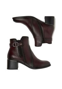 Lasocki Botki CEO-WB-THESSA-32 Bordowy. Kolor: czerwony. Materiał: skóra #8