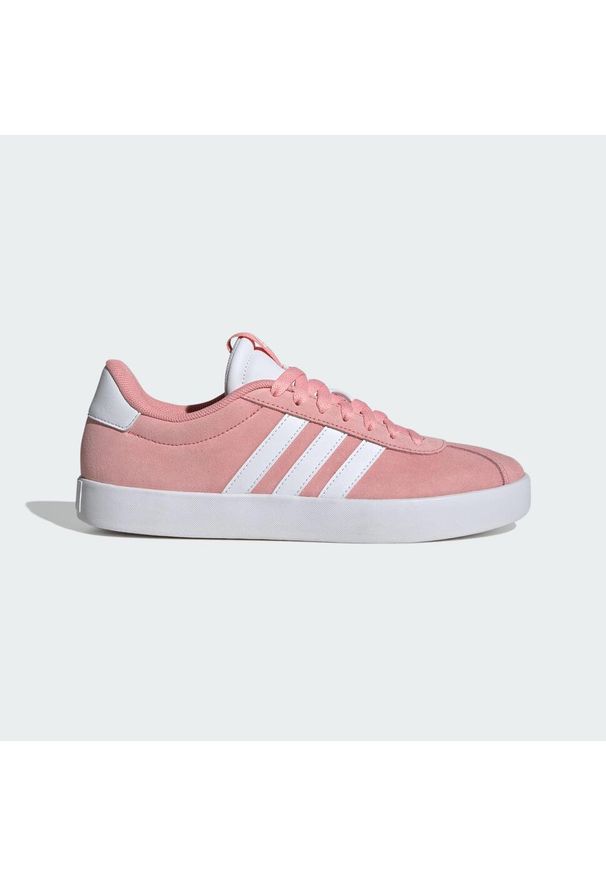 Adidas - Buty VL Court 3.0. Kolor: biały, wielokolorowy, różowy. Materiał: zamsz, skóra